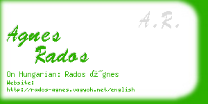 agnes rados business card